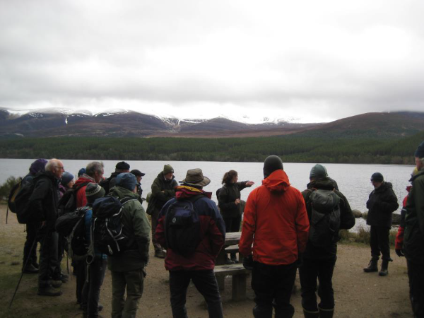 The group considering Loch Morlich...  Ken Thomson